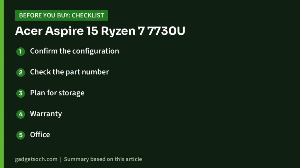 Acer Aspire buying checklist