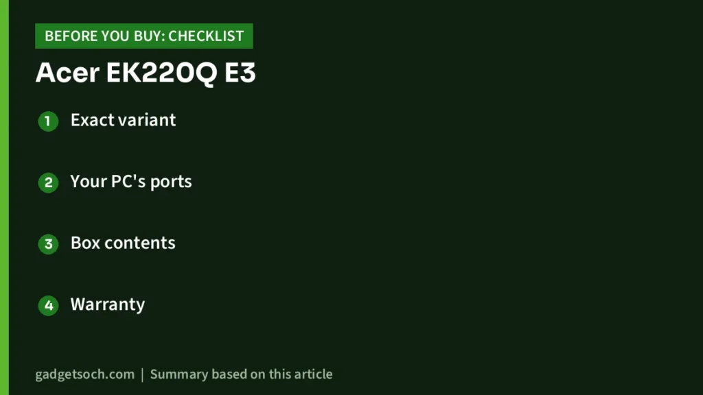 Acer EK220Q E3 buying checklist