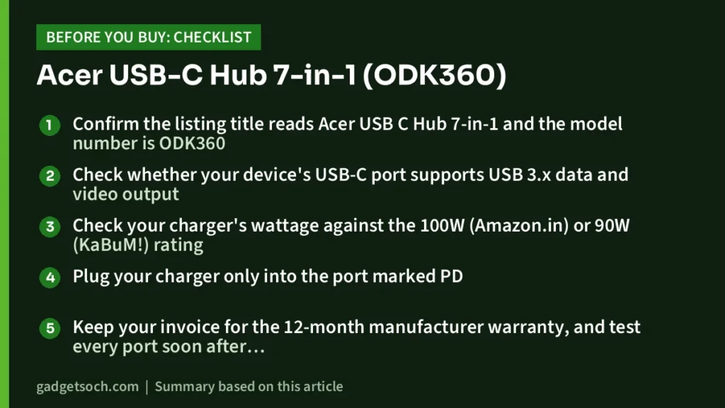 USB-C Hub buying checklist