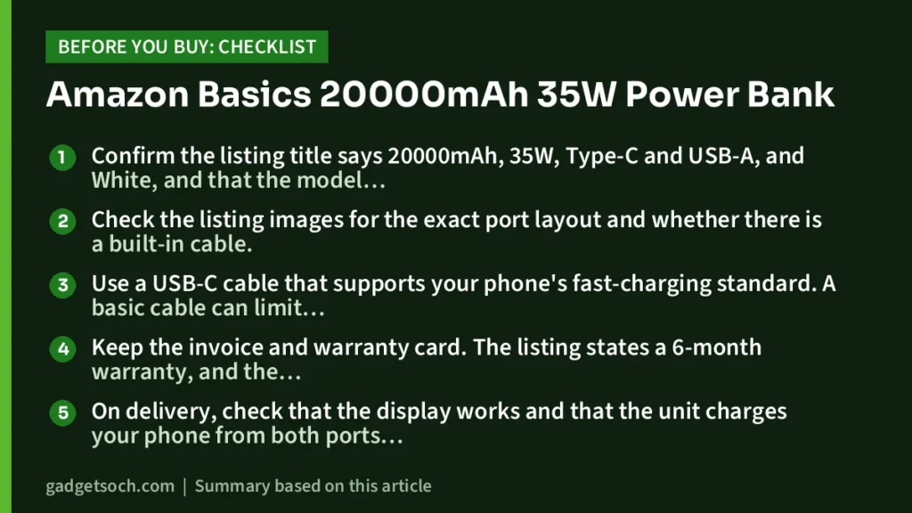 Amazon Basics 20000mAh buying checklist