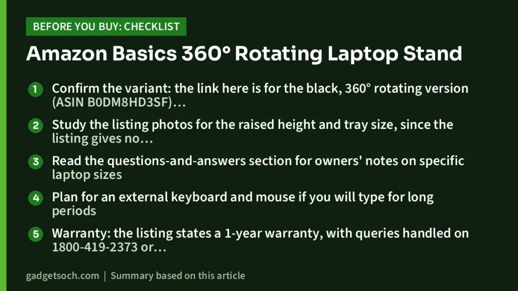 Amazon Basics 360° Rotating buying checklist