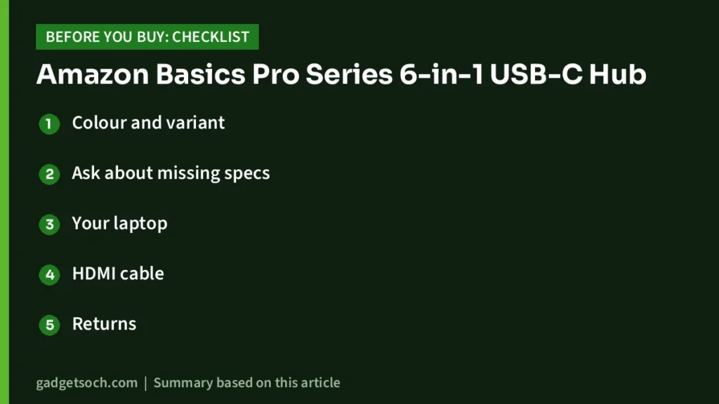 Amazon Basics buying checklist