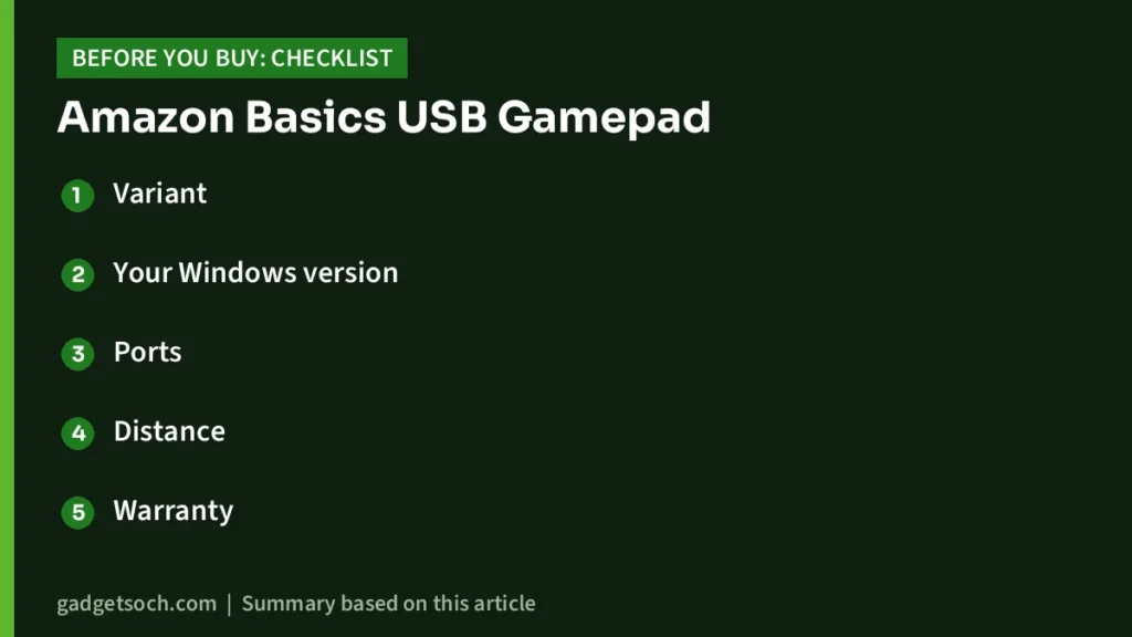 Amazon Basics USB Gamepad buying checklist