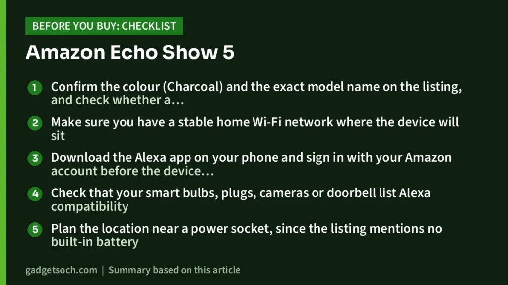 Echo Show 5 buying checklist
