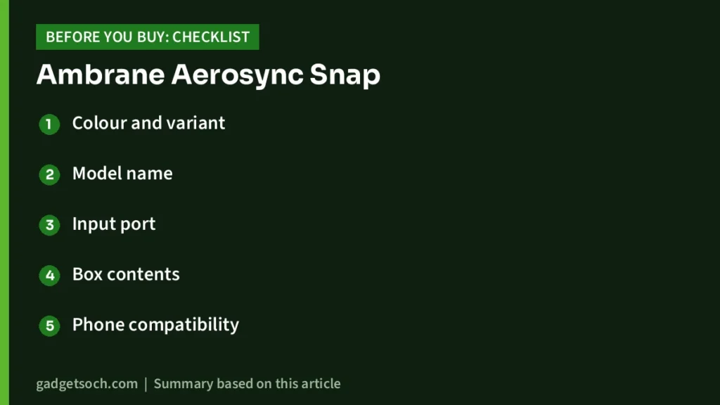 Aerosync Snap buying checklist