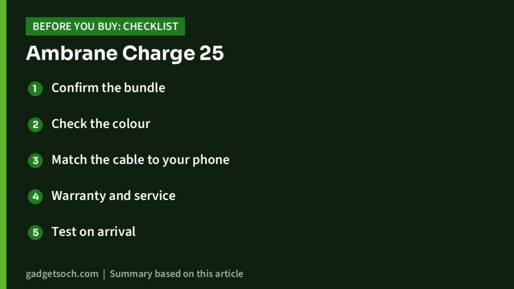Ambrane Charge 25 buying checklist