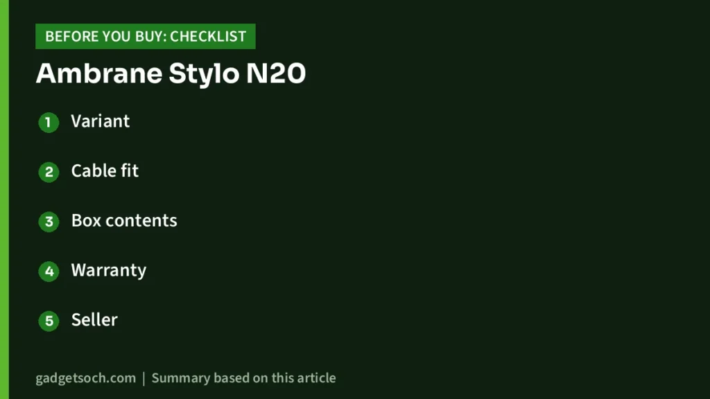 Ambrane Stylo N20 buying checklist