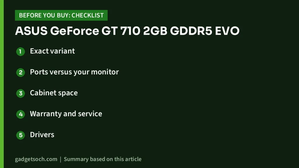 GT 710 2GB buying checklist