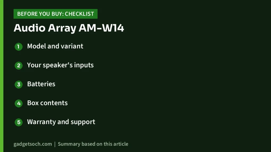 Audio Array AM-W14 buying checklist