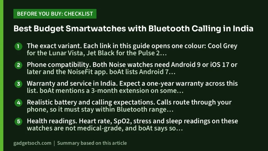 Bluetooth Calling Smartwatches: buying checklist