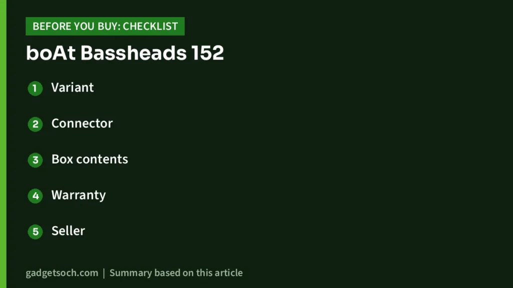 boAt Bassheads 152 buying checklist