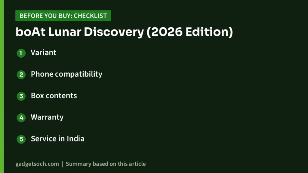 boAt Lunar Discovery buying checklist