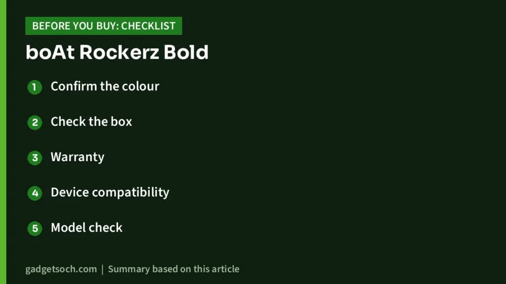 Rockerz Bold buying checklist