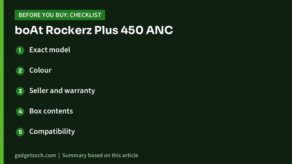boAt Rockerz Plus 450 ANC buying checklist