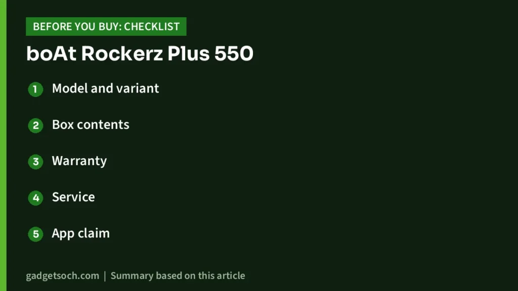 Rockerz Plus 550 buying checklist