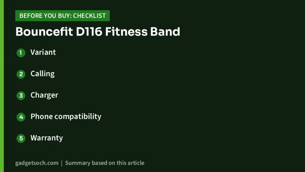 Bouncefit D116 buying checklist