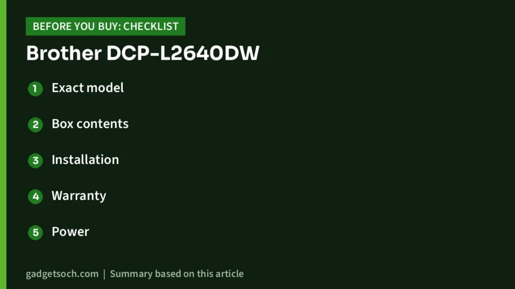 Brother DCP-L2640DW buying checklist