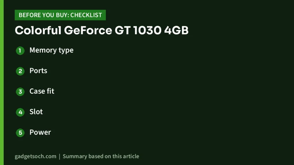 GT 1030 buying checklist