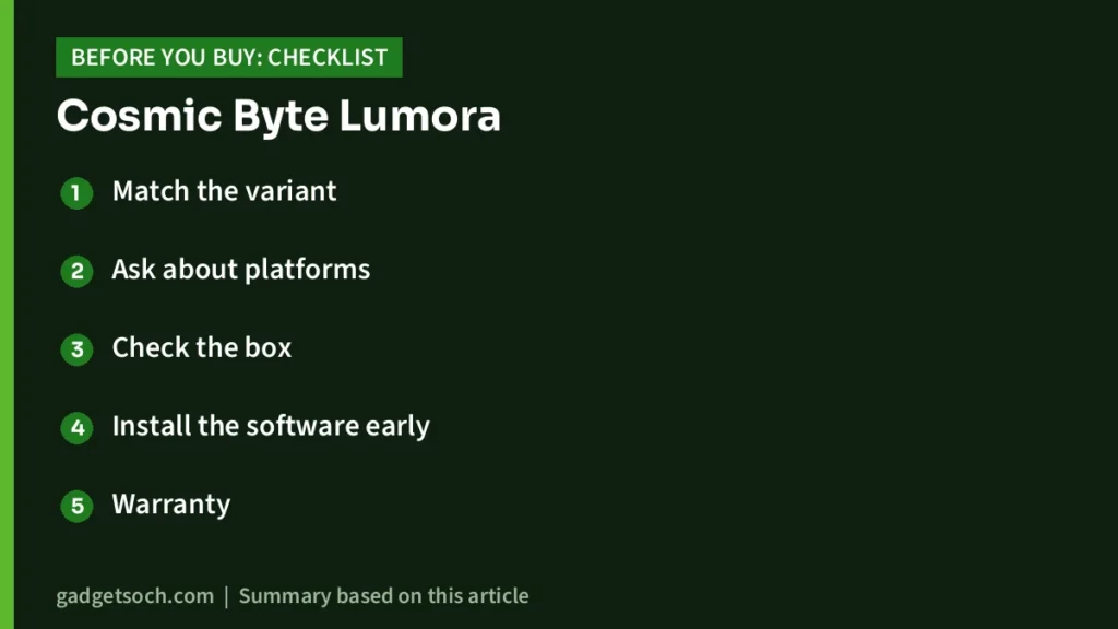 Cosmic Byte Lumora buying checklist