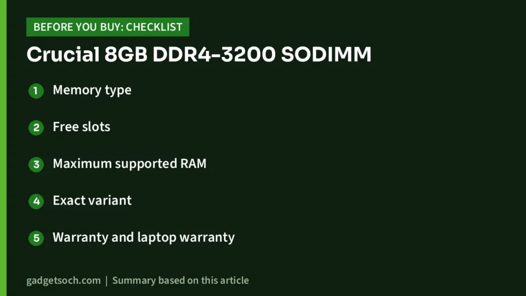 8GB DDR4-3200 buying checklist