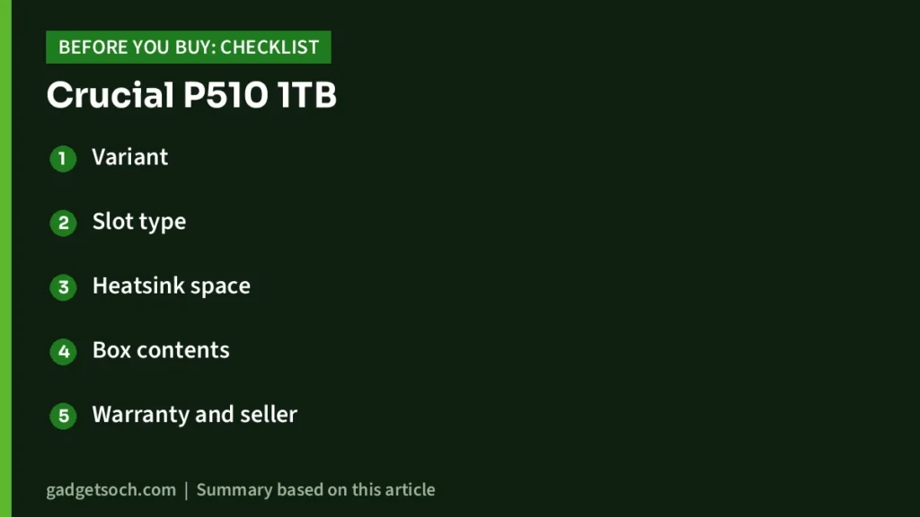 Crucial P510 1TB buying checklist