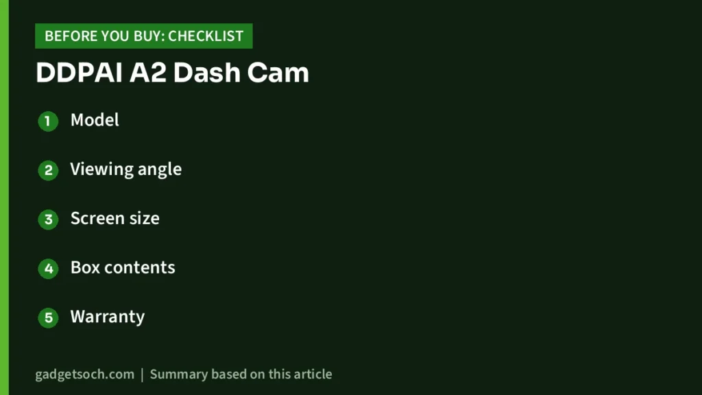 DDPAI A2 buying checklist