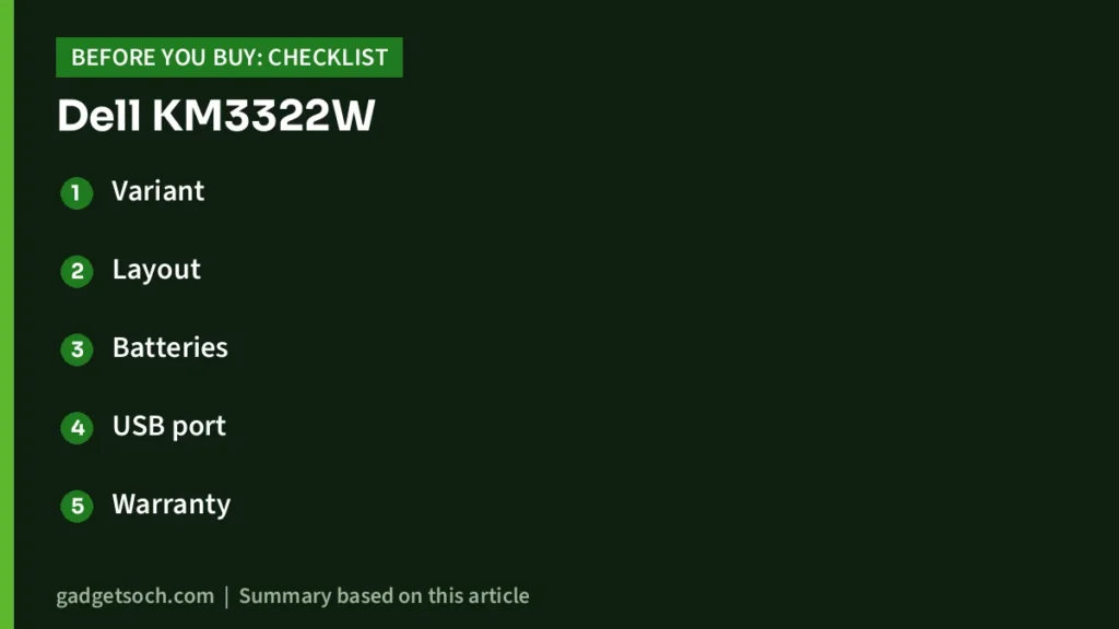Dell KM3322W buying checklist