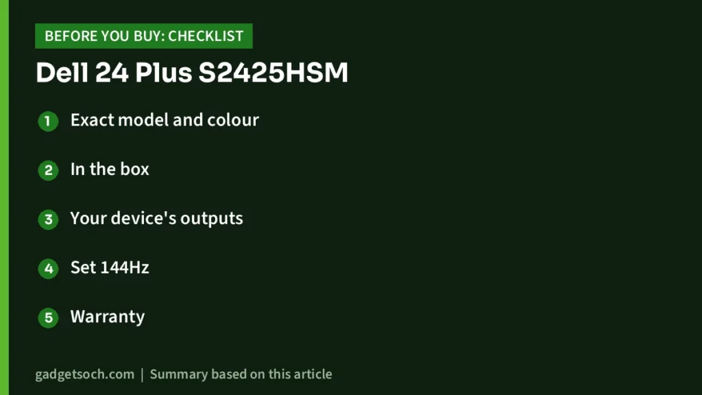 S2425HSM buying checklist