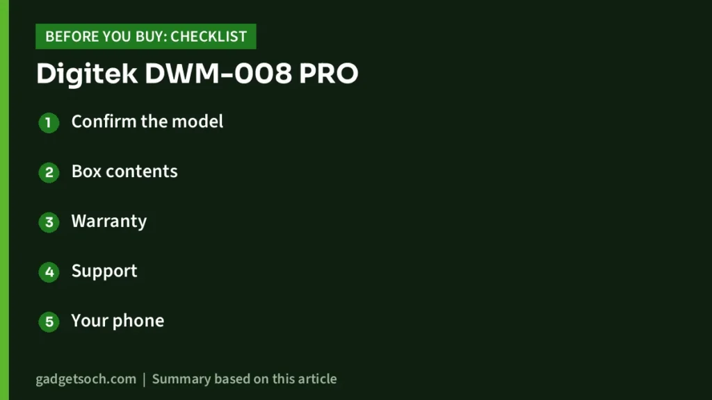 Digitek DWM-008 PRO buying checklist