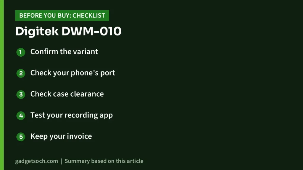 Digitek DWM-010 buying checklist