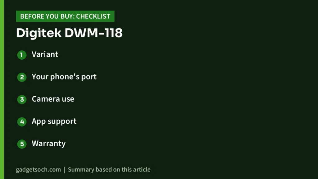 Digitek DWM-118 buying checklist