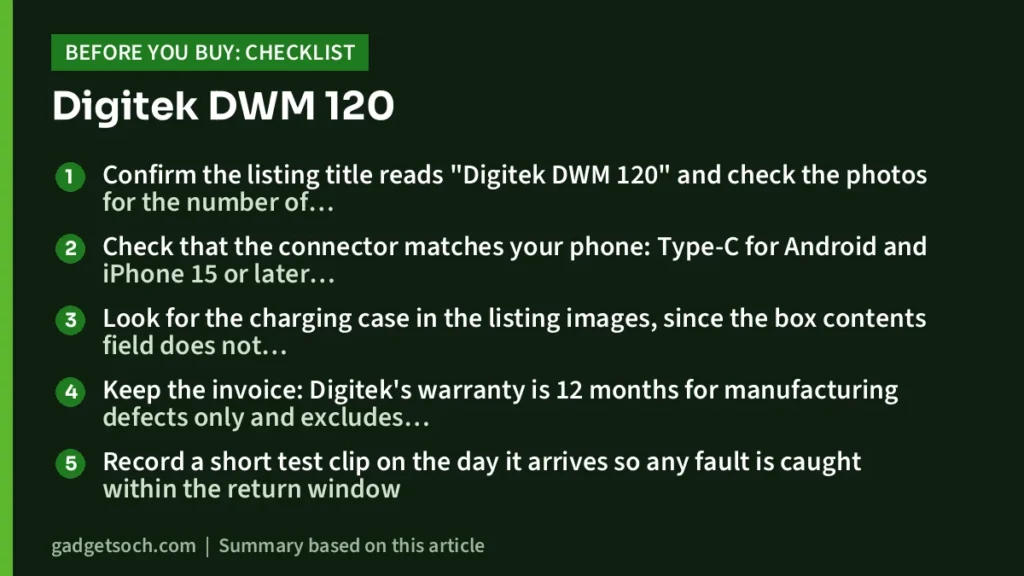 Digitek DWM 120 buying checklist