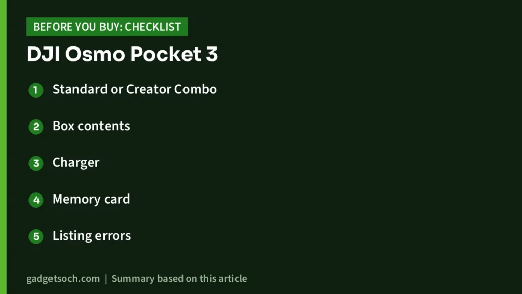DJI Osmo Pocket 3 buying checklist