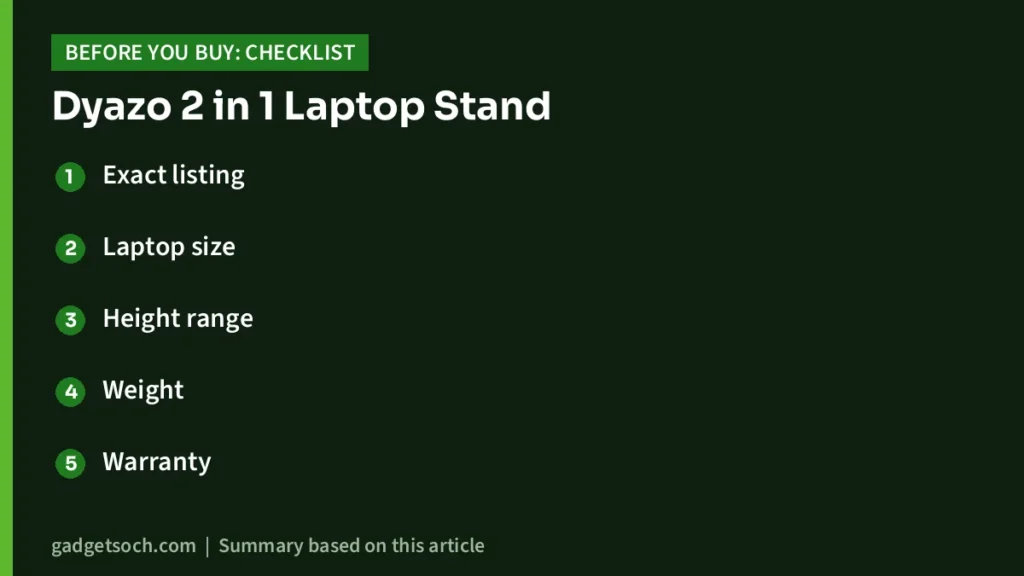 Dyazo 2 in 1 buying checklist