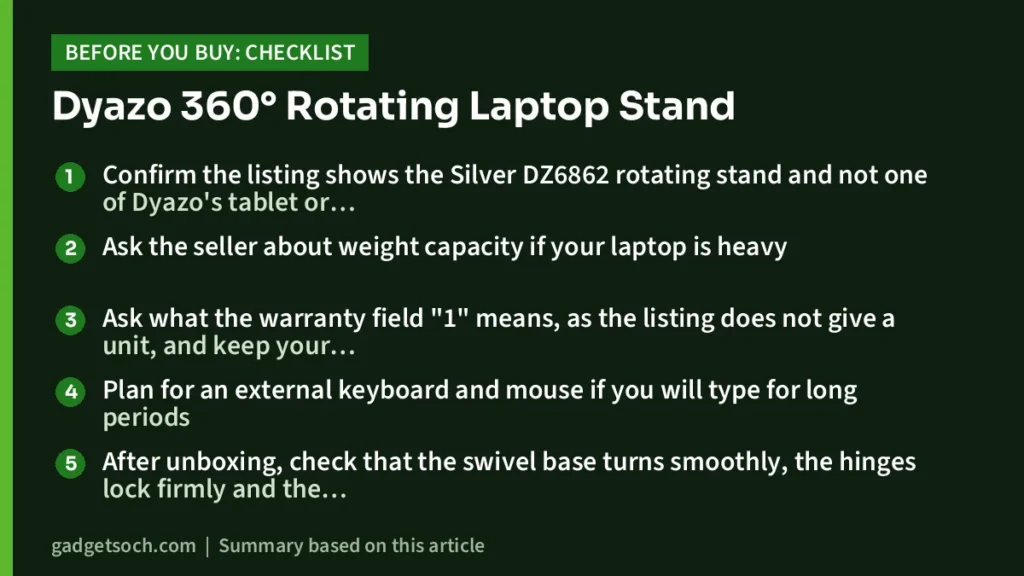 Laptop Stand buying checklist