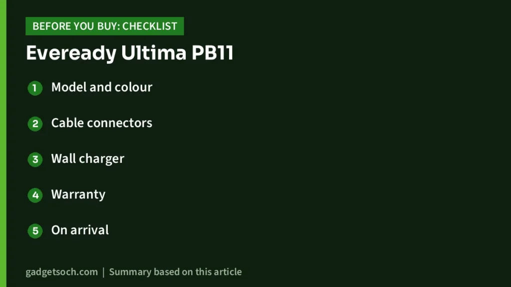 PB11 buying checklist
