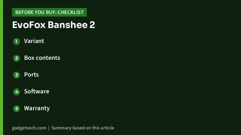 EvoFox Banshee 2 buying checklist