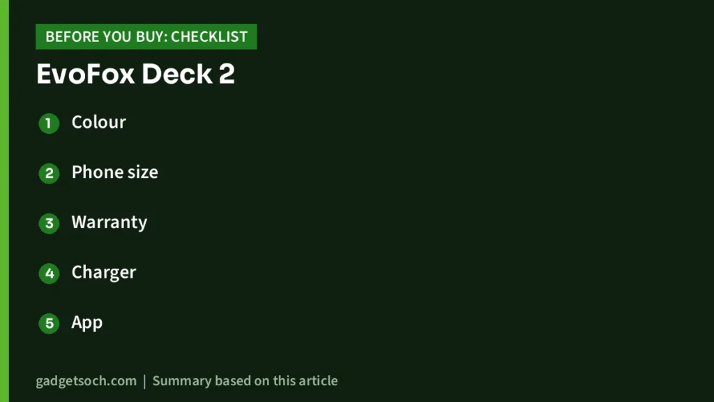 EvoFox Deck 2 buying checklist