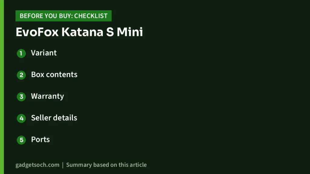 EvoFox Katana S Mini buying checklist