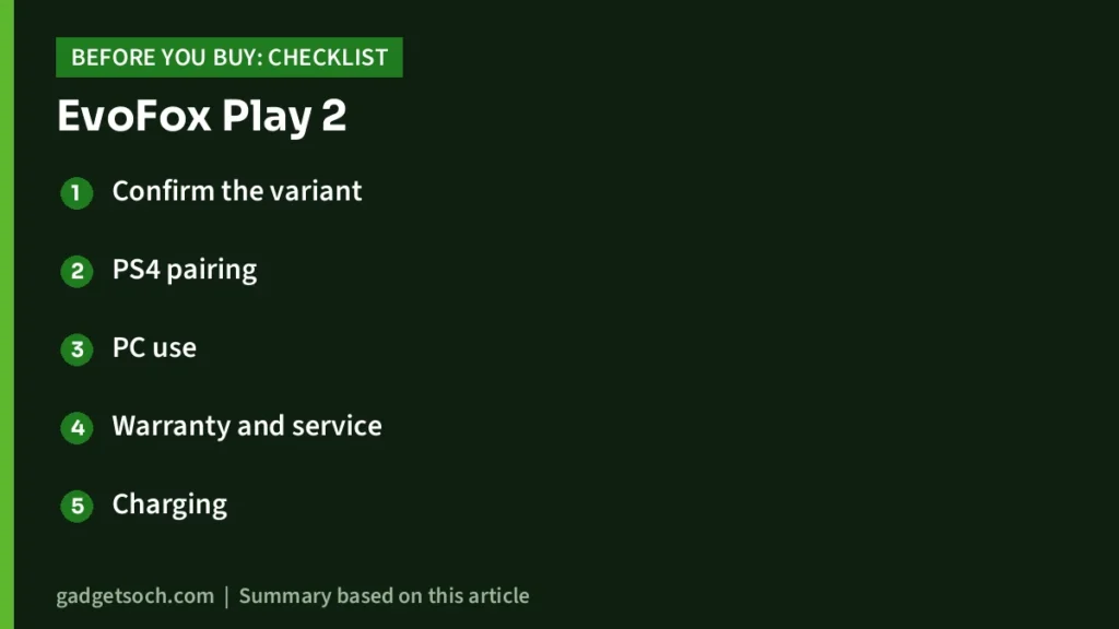 EvoFox Play 2 buying checklist