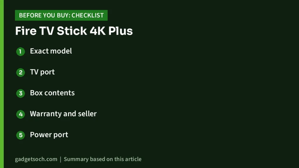 Fire TV Stick 4K buying checklist