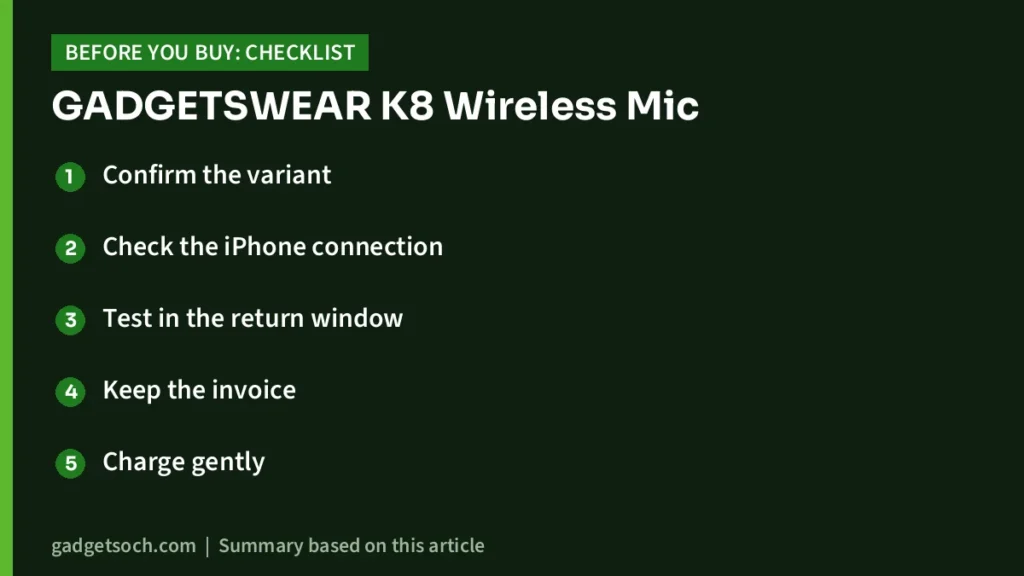 GADGETSWEAR K8 buying checklist