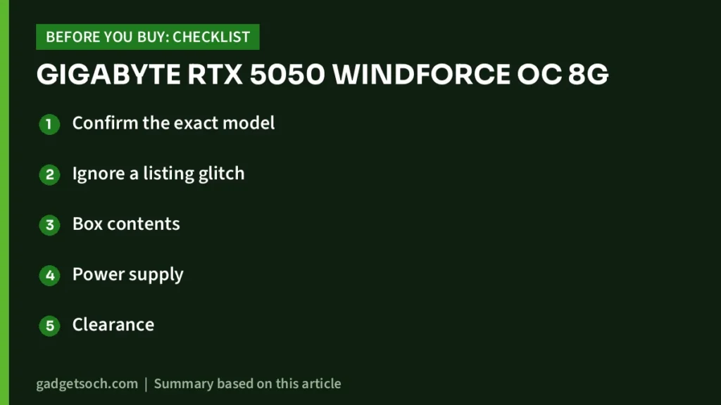RTX 5050 buying checklist