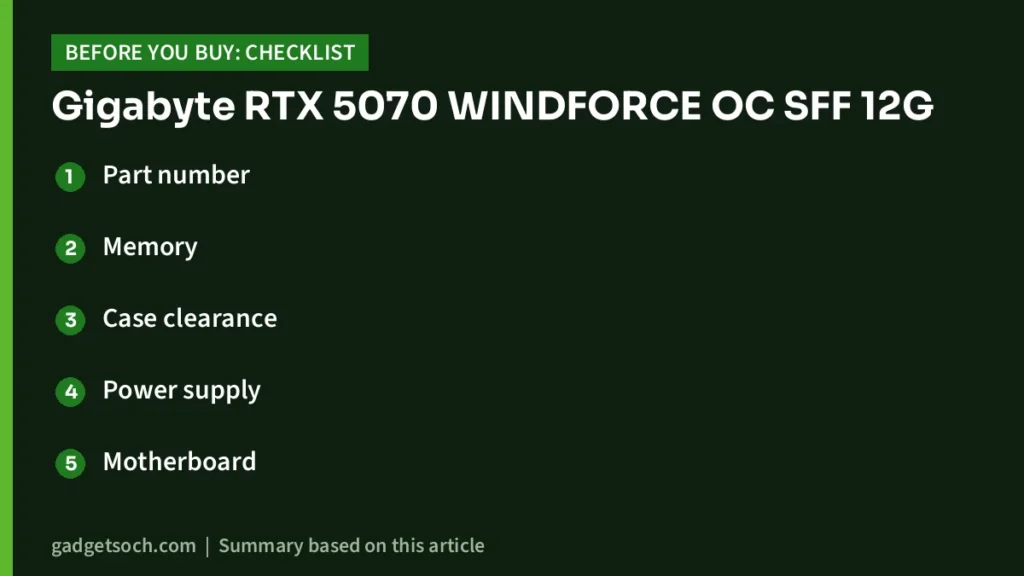 RTX 5070 buying checklist