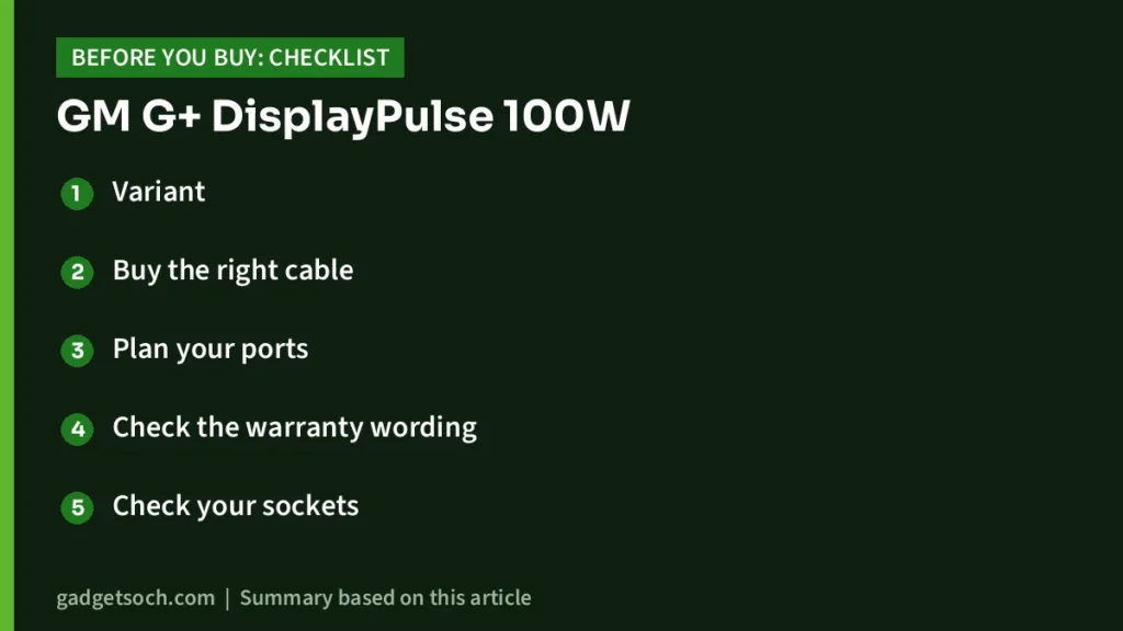 DisplayPulse 100W buying checklist