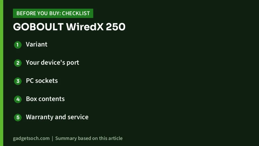 GOBOULT WiredX 250 buying checklist