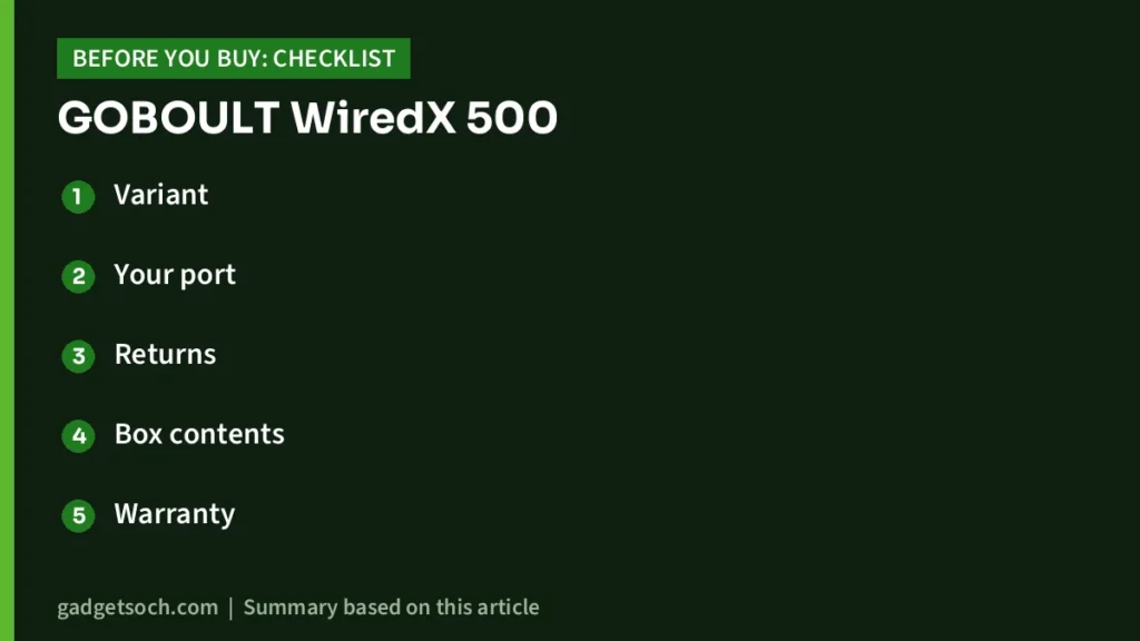 GOBOULT WiredX 500 buying checklist