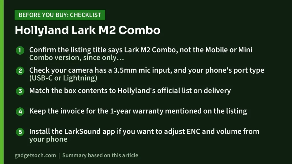 Lark M2 buying checklist