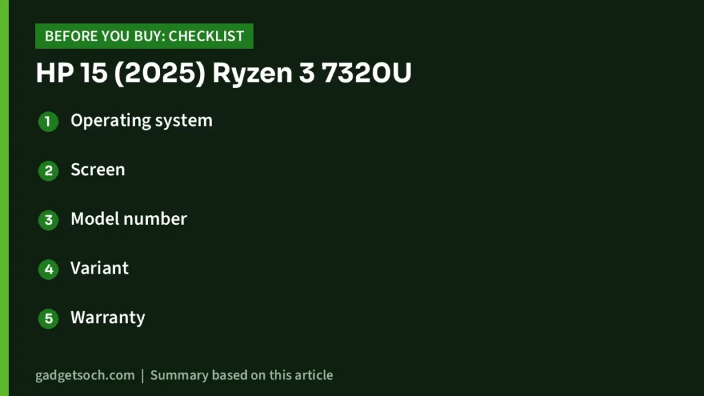 HP 15 buying checklist