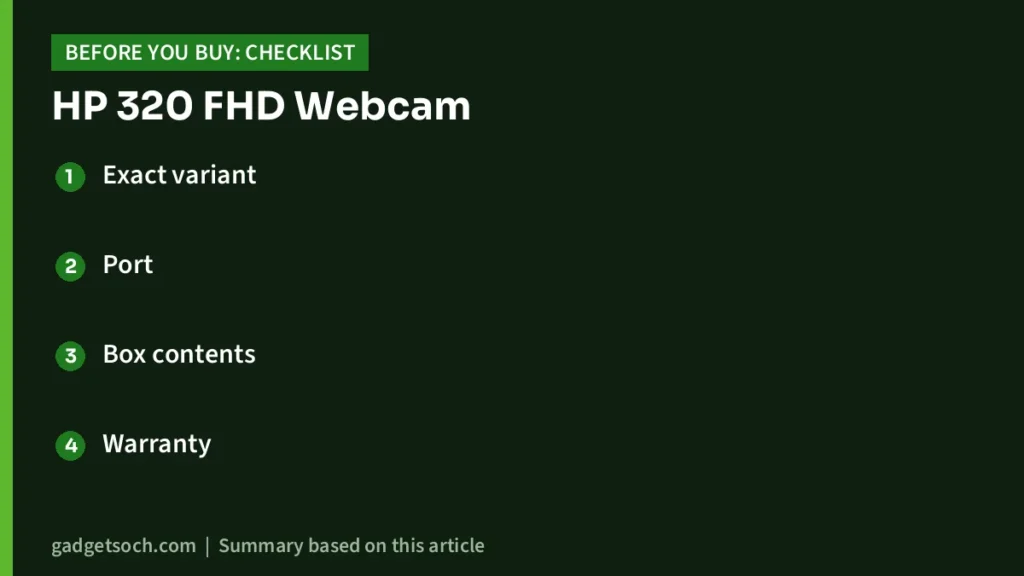 HP 320 FHD Webcam buying checklist